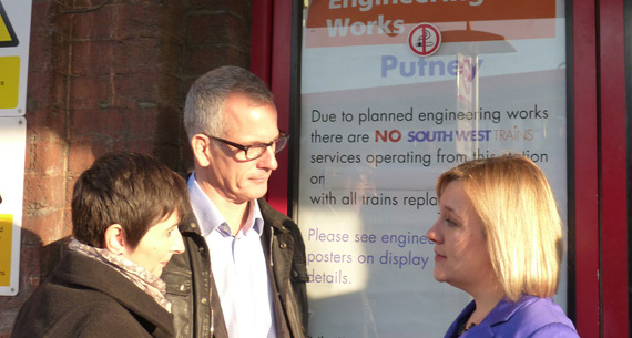 Brian and Caroline at Putney station